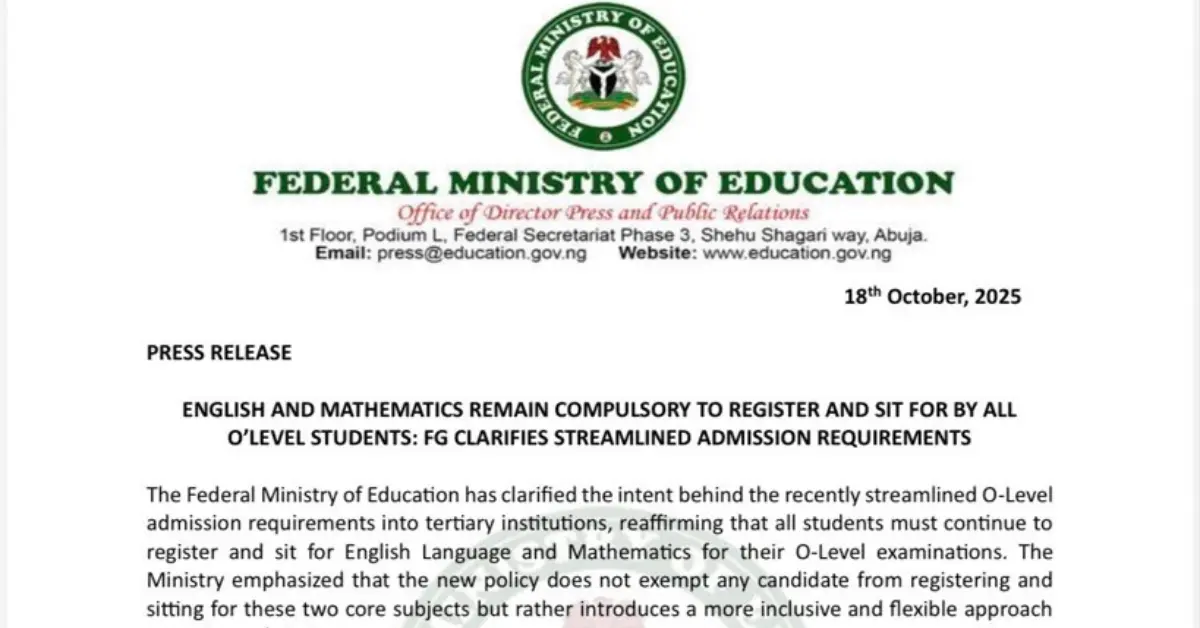 English and Mathematics Admission Requirements 2025